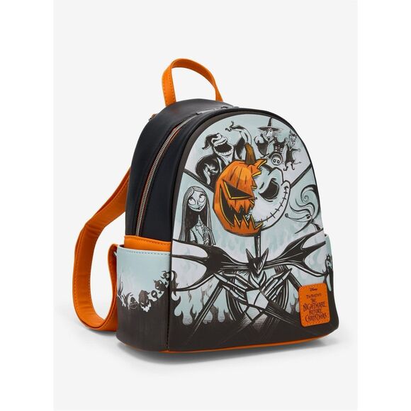 Loungefly The Nightmare Before Christmas Pumpkin King Friends Mini Backpack - Picture 3 of 5
